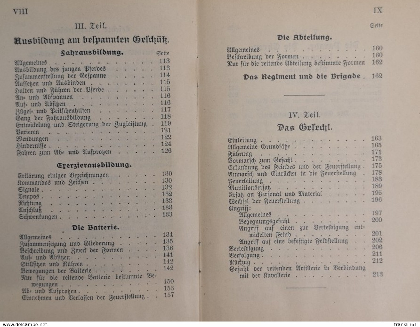 Exerzier-Reglement Für Die Feldartillerie. Vom 26. März 1907. - Polizie & Militari