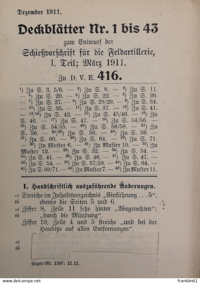 Exerzier-Reglement für die Feldartillerie. Vom 26. März 1907.