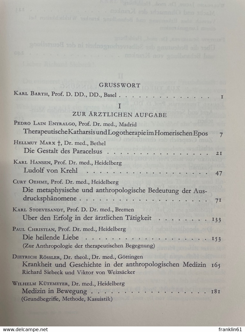 Medicus Viator : Fragen Und Gedanken Am Wege Richard Siebecks. - Gezondheid & Medicijnen