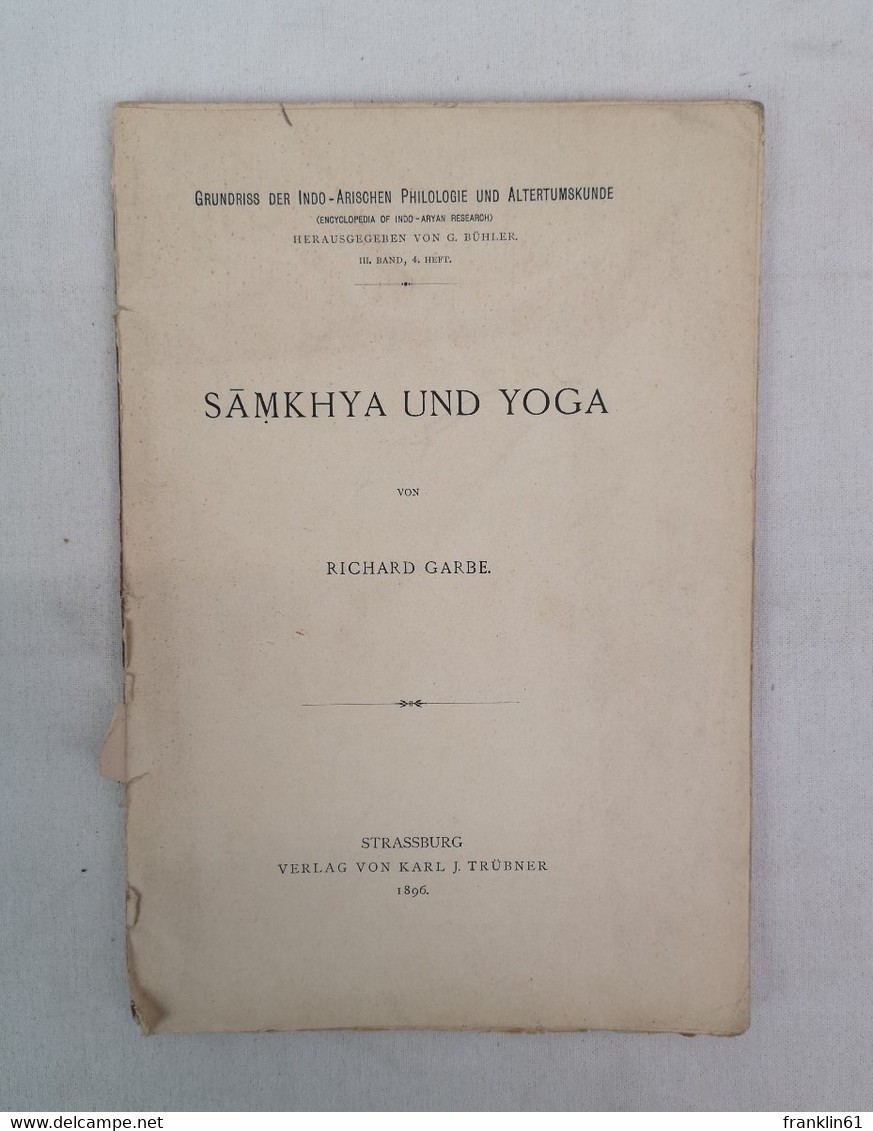 Samkhya Und Yoga. 3.Band. 4. Heft. - Filosofía