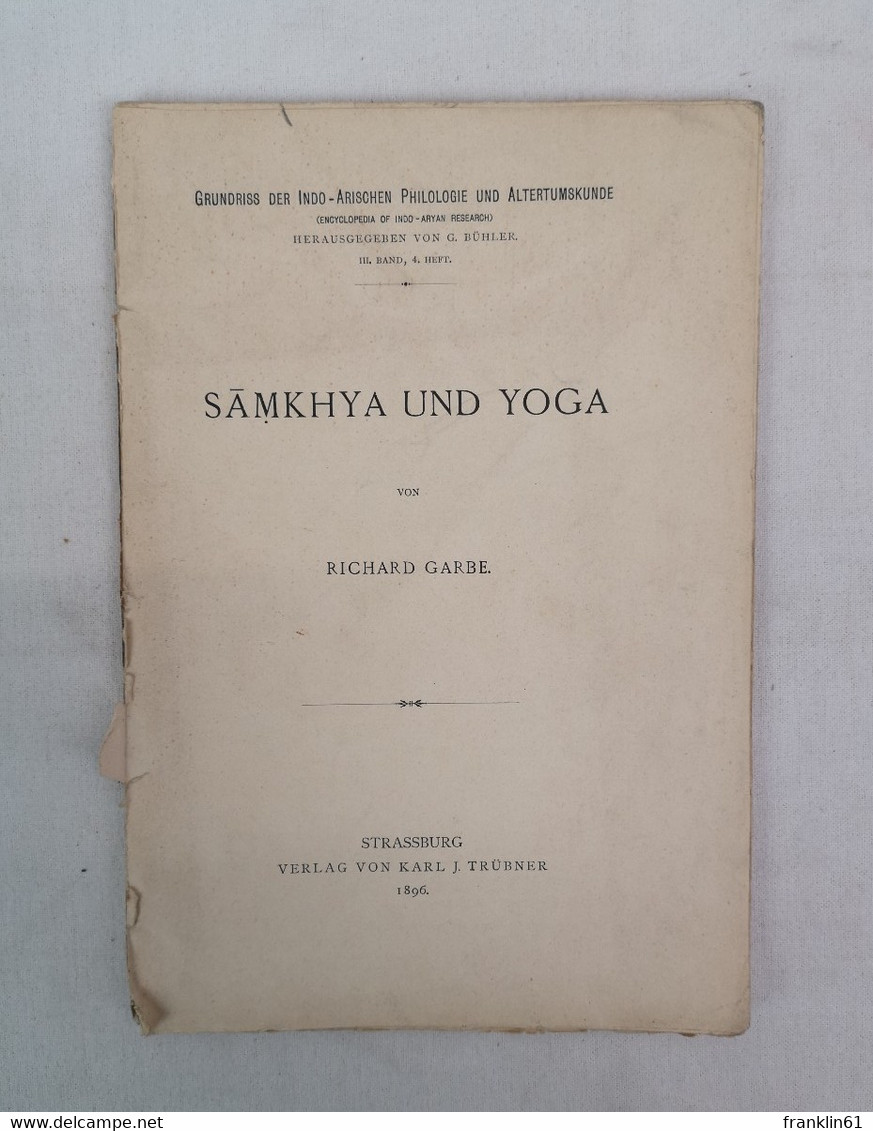 Samkhya Und Yoga. 3.Band. 4. Heft. - Filosofie