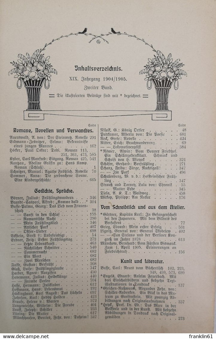 Velhagen & Klasings Monatshefte. XIX. Jahrgang. Band II. 1904/1905. - Autres & Non Classés