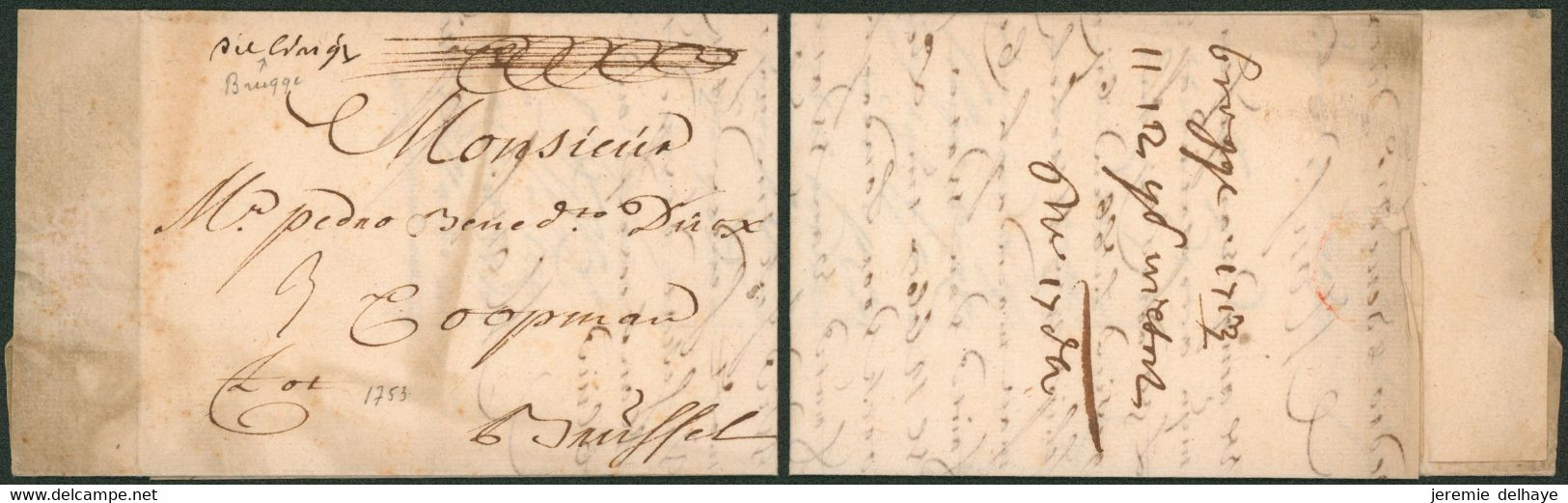 Précurseur - LAC Datée De Bruges (1743) Sans Marque De Départ > Brussel / Marque Facteur Privé - 1714-1794 (Paises Bajos Austriacos)