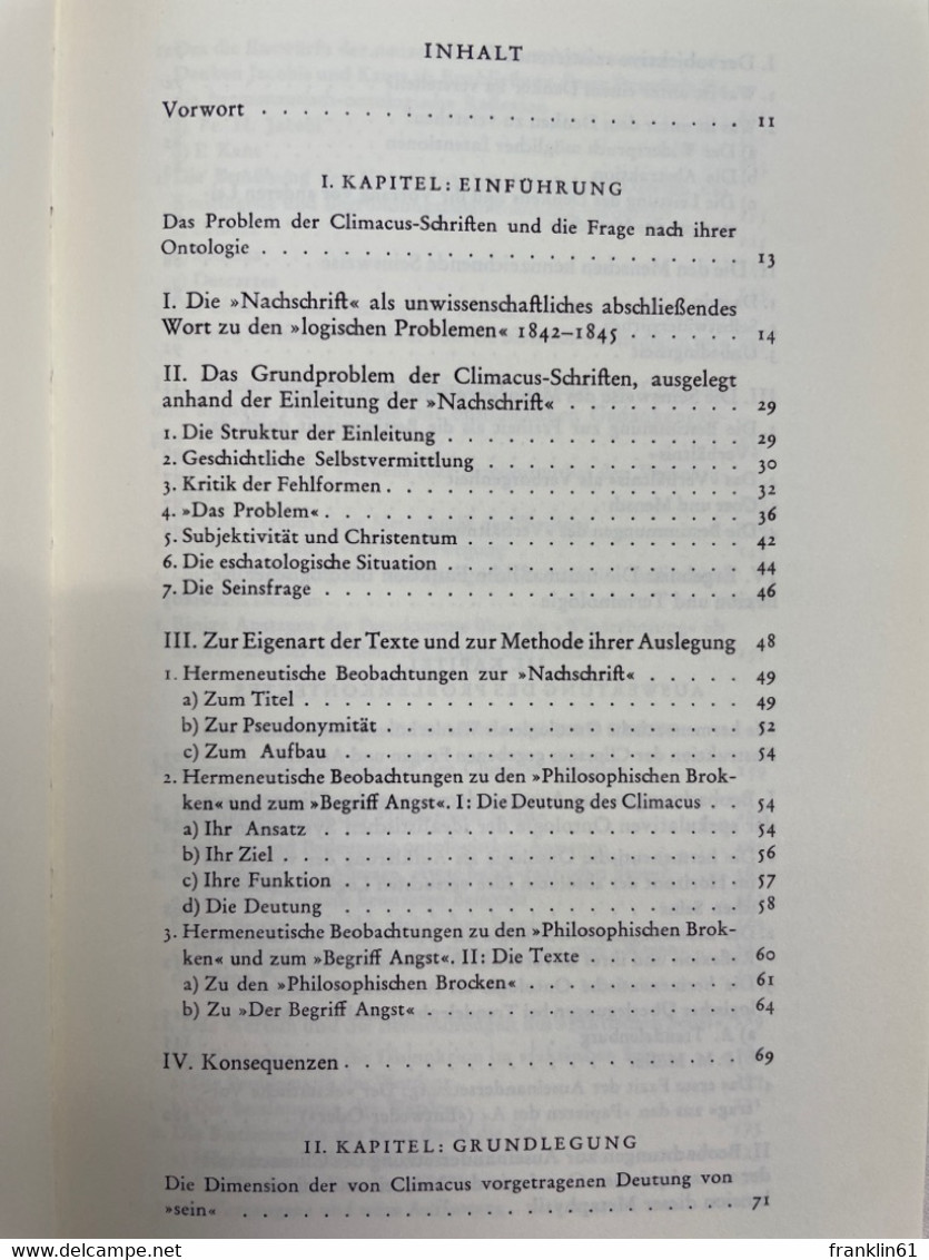 Hermeneutische Ontologie In Den Climacus-Schriften Sören Kierkegaards. - Philosophy