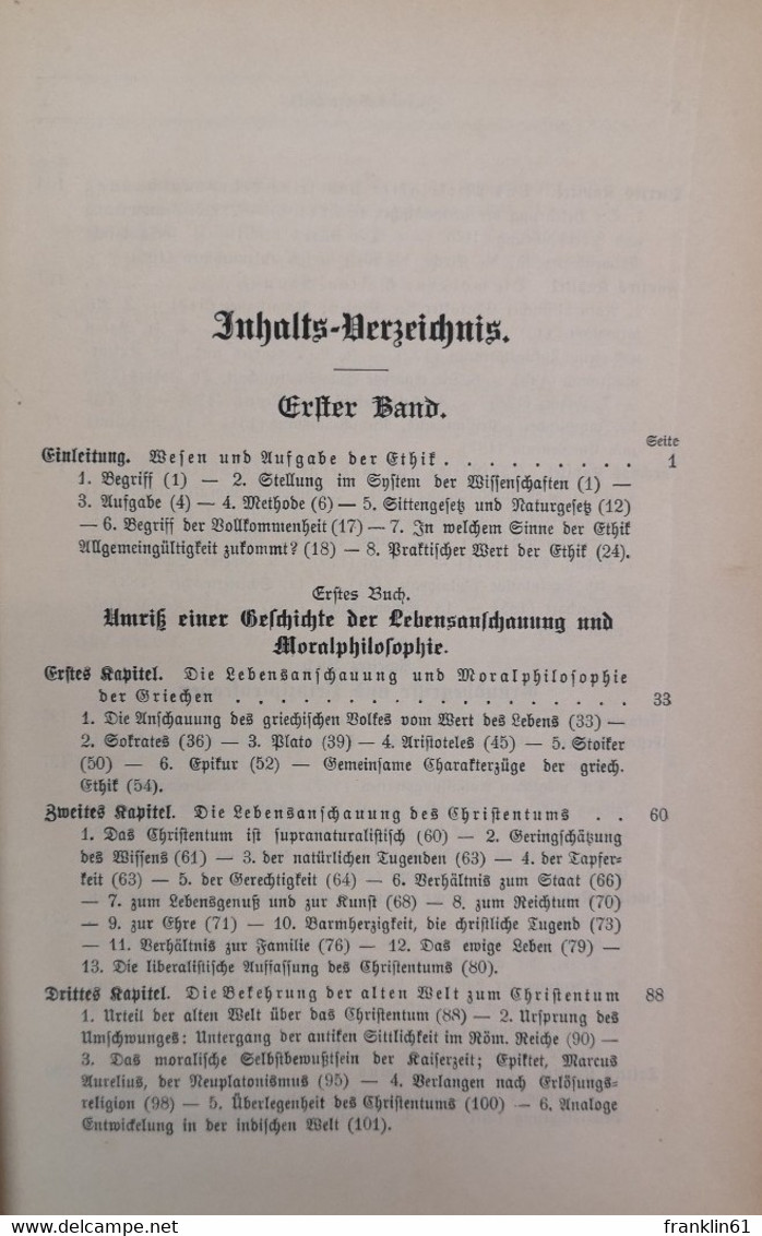 System Der Ethik Mit Einem Umriß Der Staats- Und Gesellschaftslehre. Erster Und Zweiter Band. - Philosophie