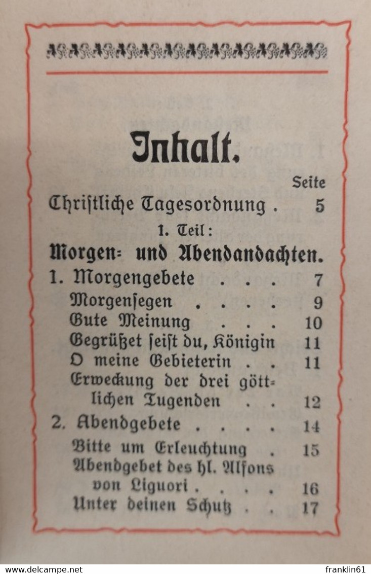 Blütenlese Von Gebeten Und Andachten. - Christianisme