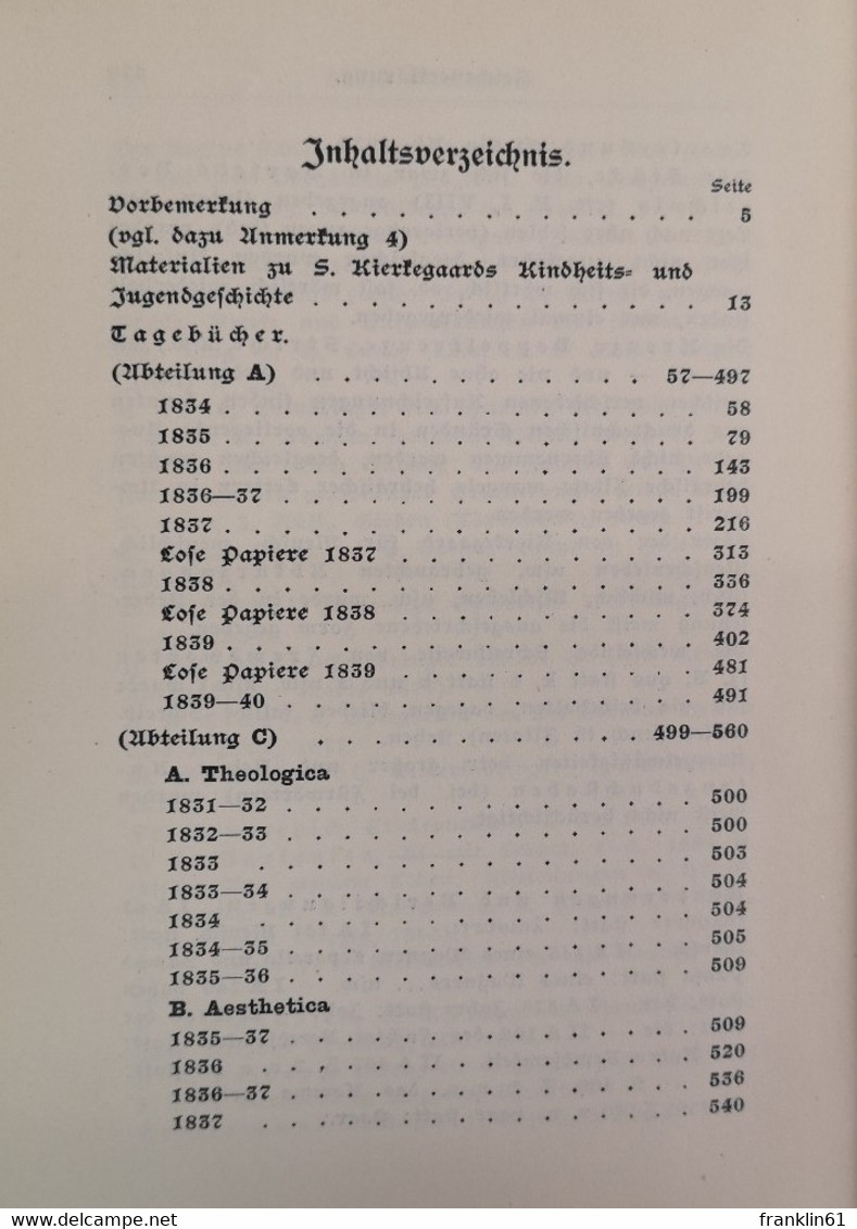 Zweiter Teil: Die Tagebücher 1832-1839. - Philosophy