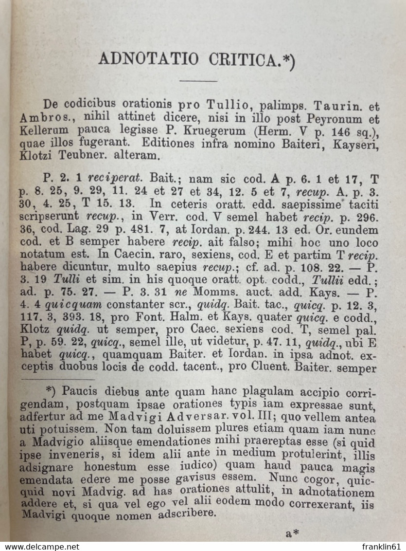 M. Tulli Ciceronis Scripta Quae Manserunt Omnia. Partis II, VOL.II. - Philosophie