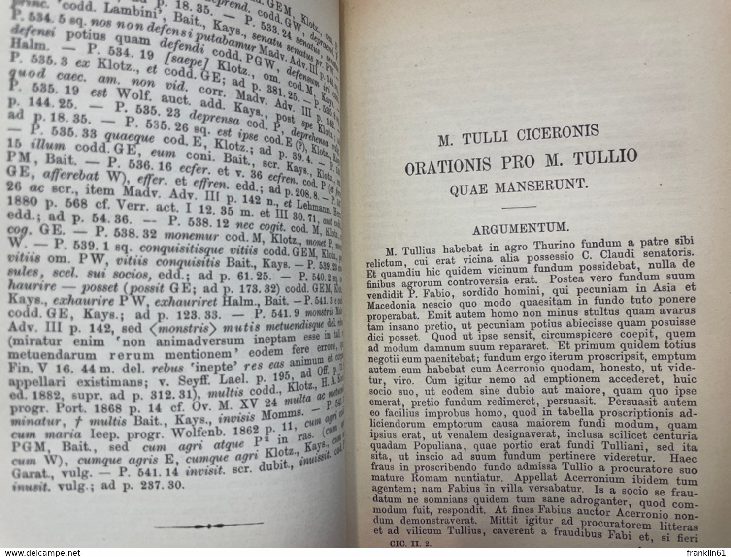 M. Tulli Ciceronis Scripta Quae Manserunt Omnia. Partis II, VOL.II. - Filosofía