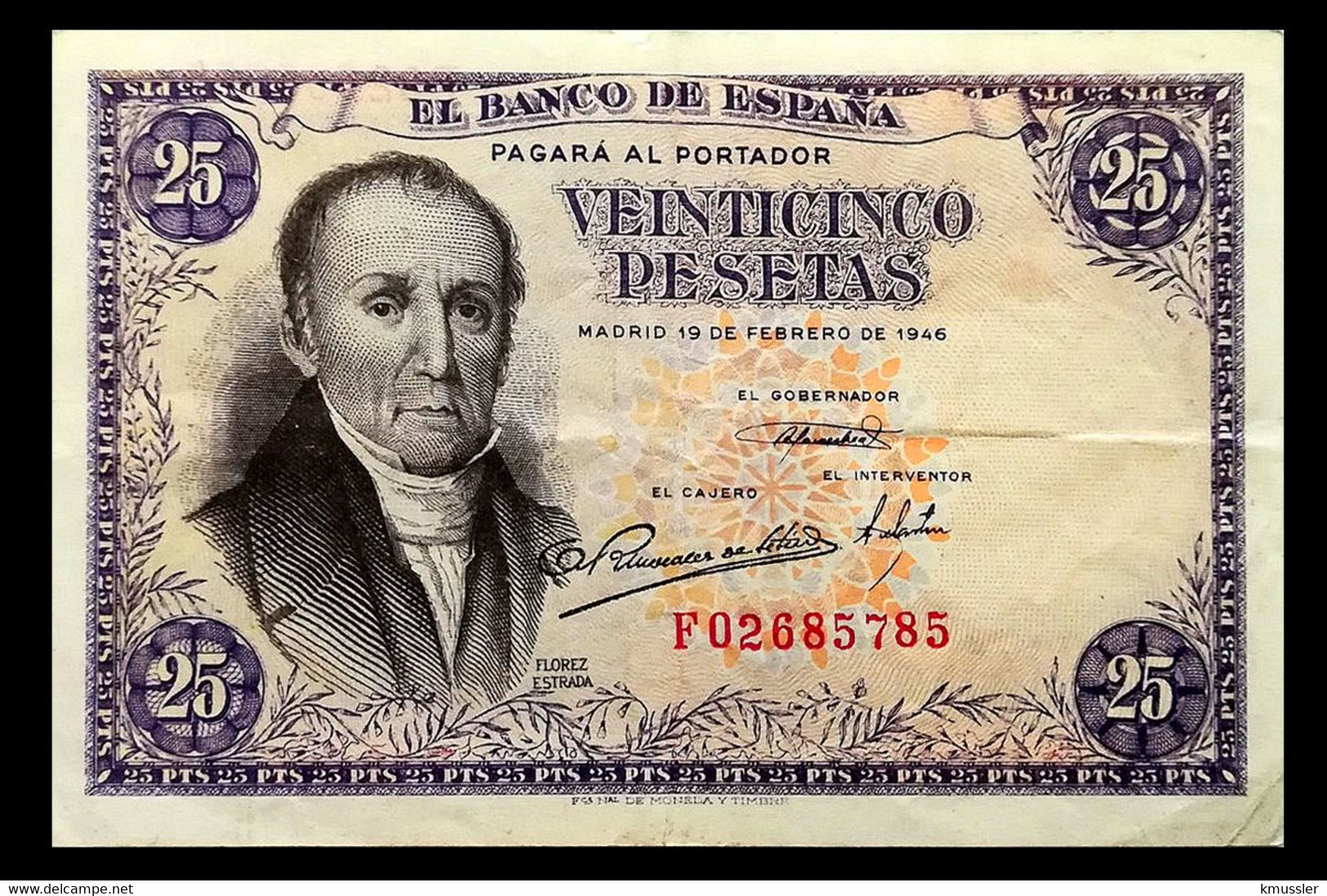 # # # Banknote Spanien (Spain) 25 Pesetas 1946 # # # - 25 Peseten
