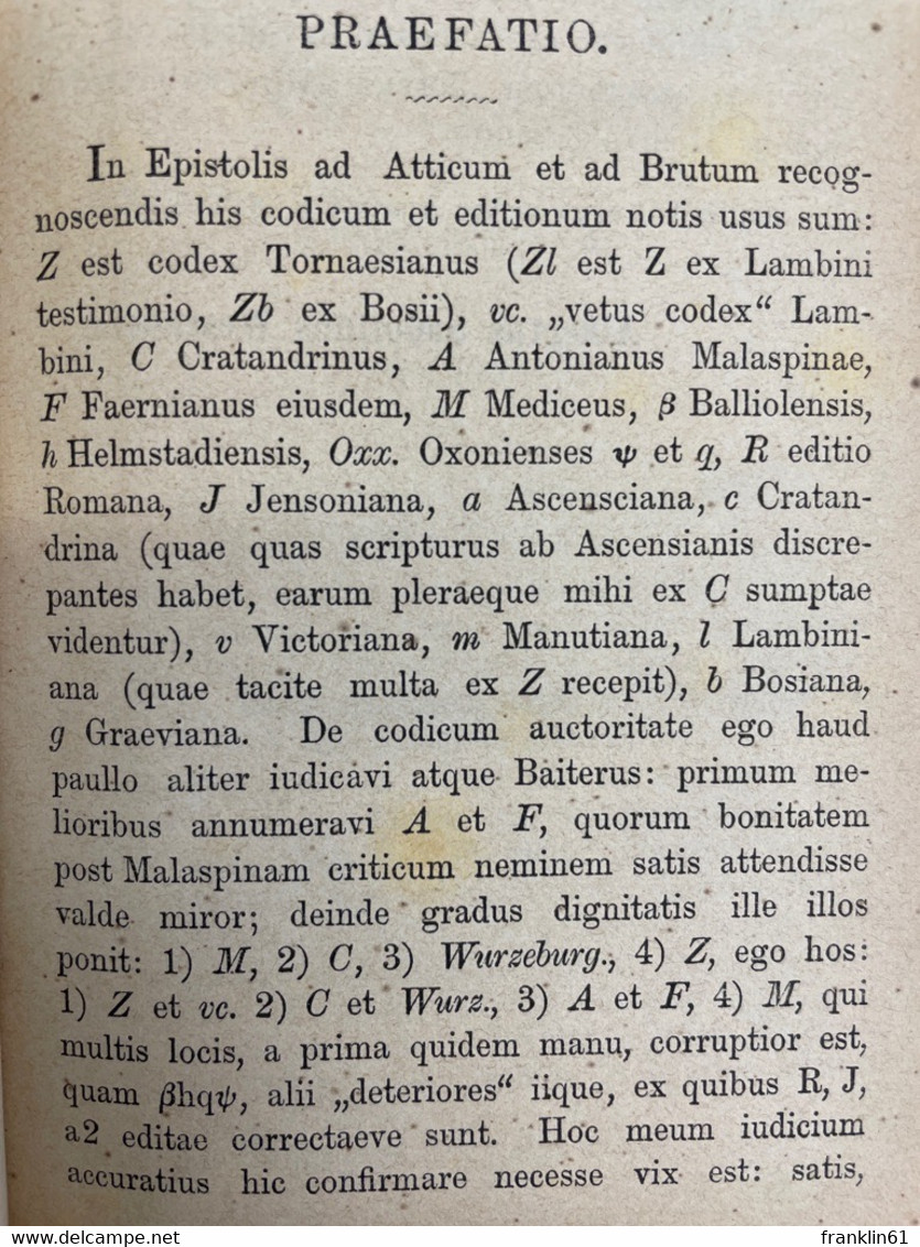 Marci Tullii Ciceronis Epistolae. Vol. II. - Philosophie