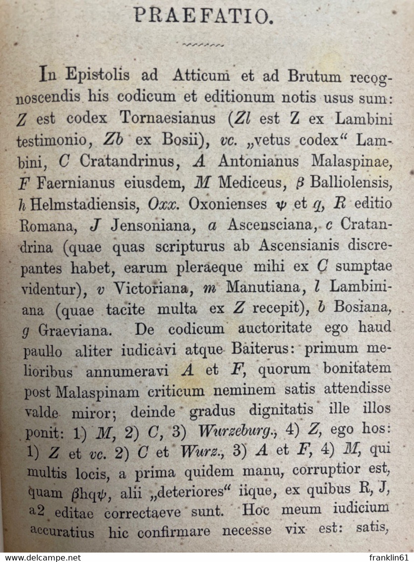 Marci Tullii Ciceronis Epistolae. Vol. II. - Filosofía