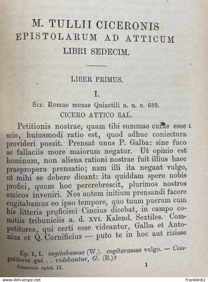 Marci Tullii Ciceronis Epistolae. Vol. II. - Filosofie