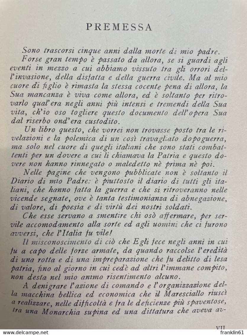 Comando Supremo. Diario 1940 - 1943 Del Capo Di S. M. G.. - 5. Guerre Mondiali