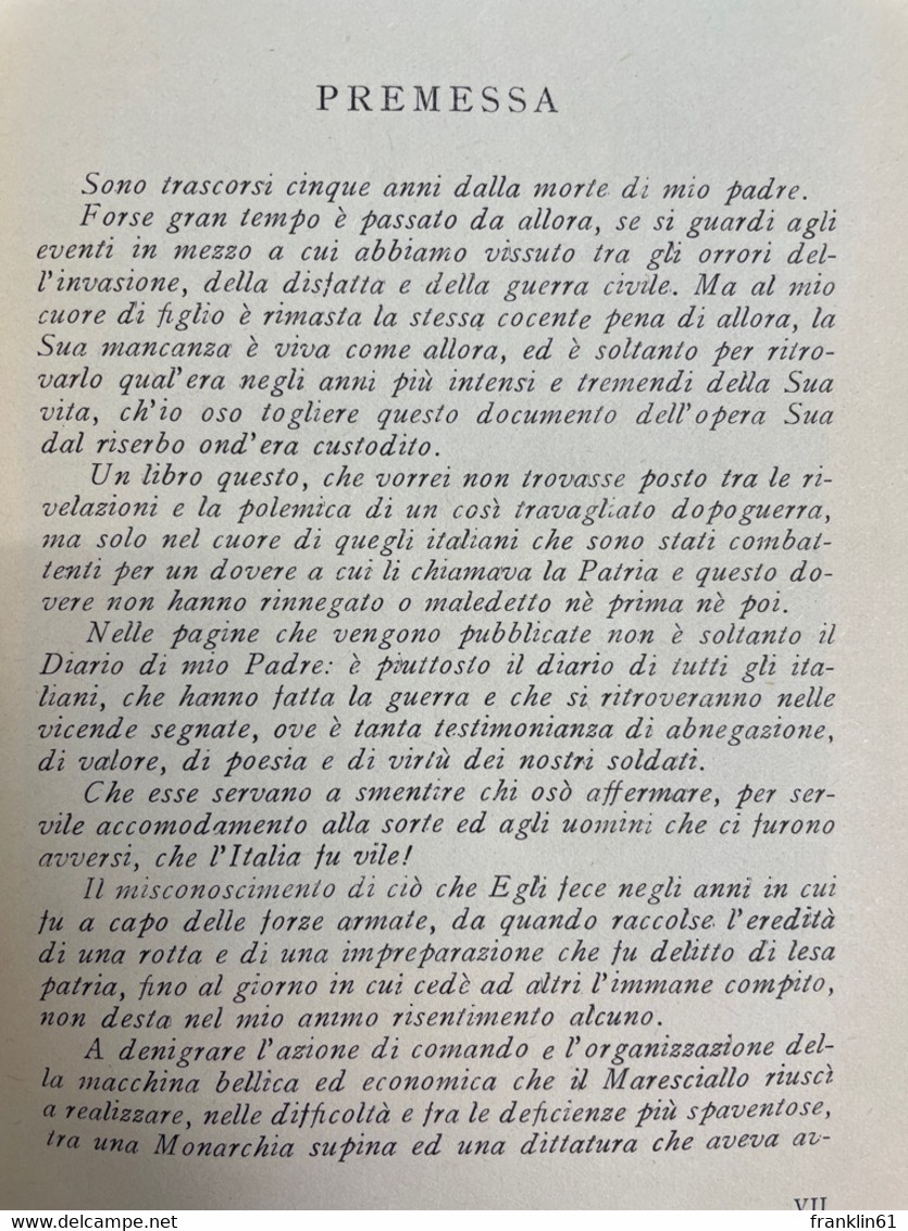 Comando Supremo. Diario 1940 - 1943 Del Capo Di S. M. G.. - 5. Zeit Der Weltkriege