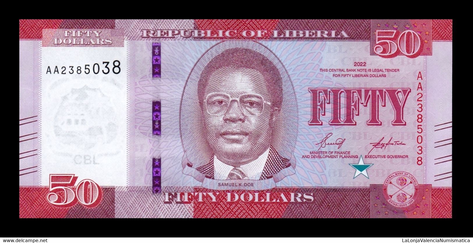 Liberia 50 Dollars 2022 Pick New SC UNC - Liberia