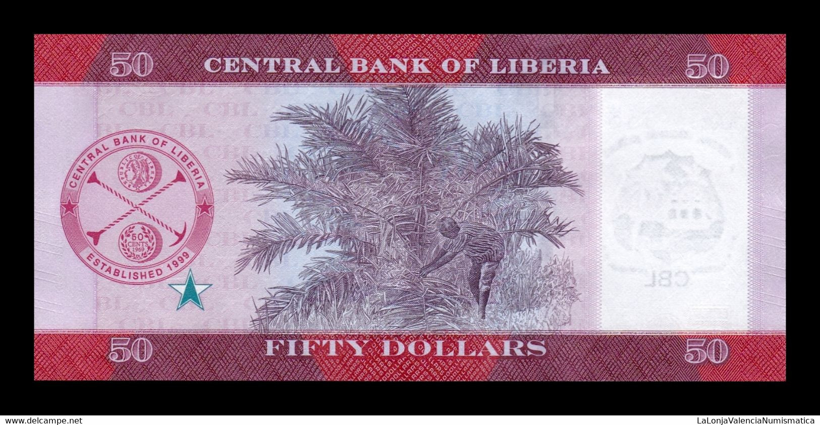 Liberia 50 Dollars 2022 Pick New SC UNC - Liberia