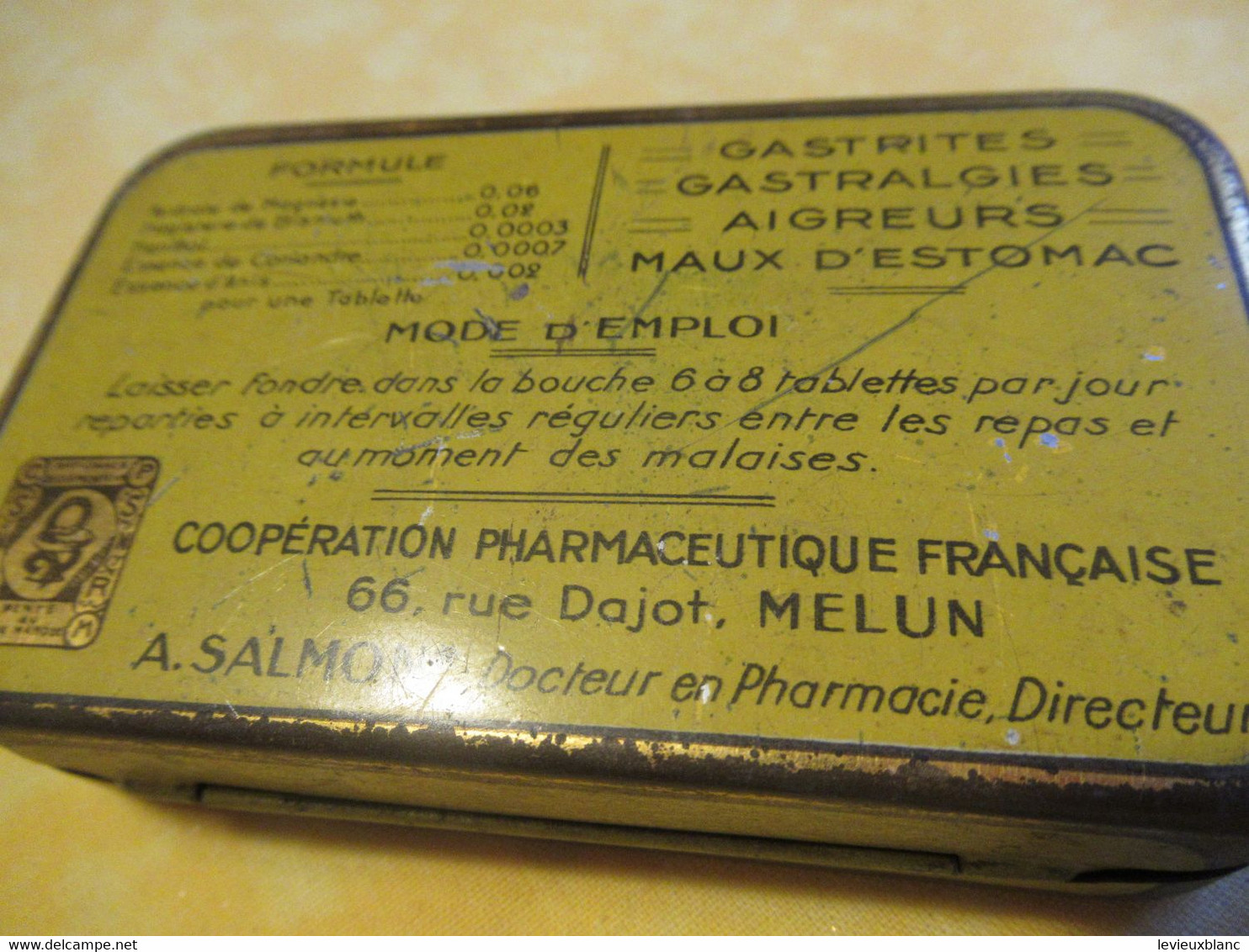 Boite Métallique/Pharmacie/Tablettes MARGA digestives/Coopération Pharmaceutique Française/MELUN/Vers 1930-1960  BFPP224
