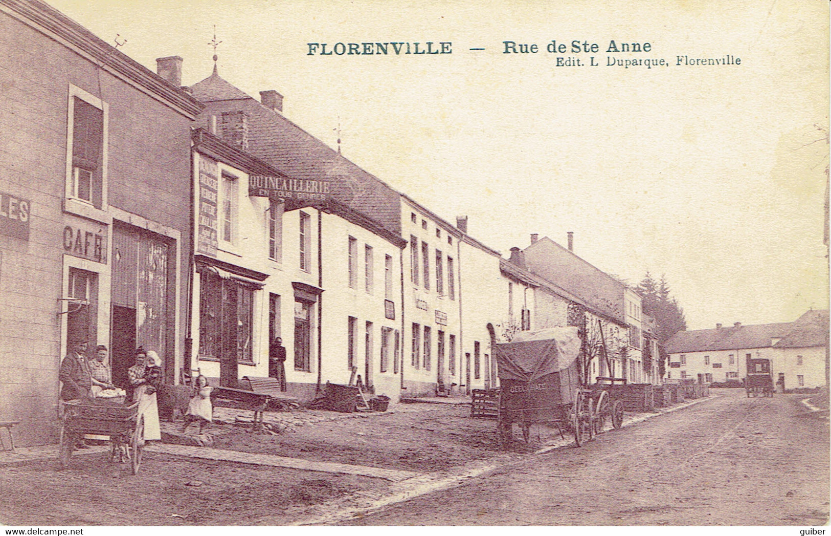 Florenville Rue De Ste Anne  Café Quincaillerie Animée 1908 - Florenville