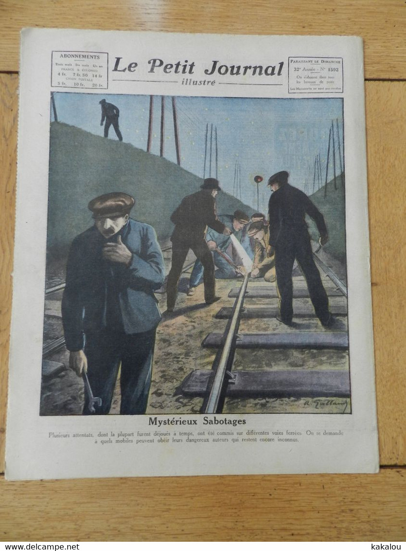 Le Petit Journal Illustré 1921 L'adversaire De Carpentiere /mysterieux Sabotages - 1900-1949