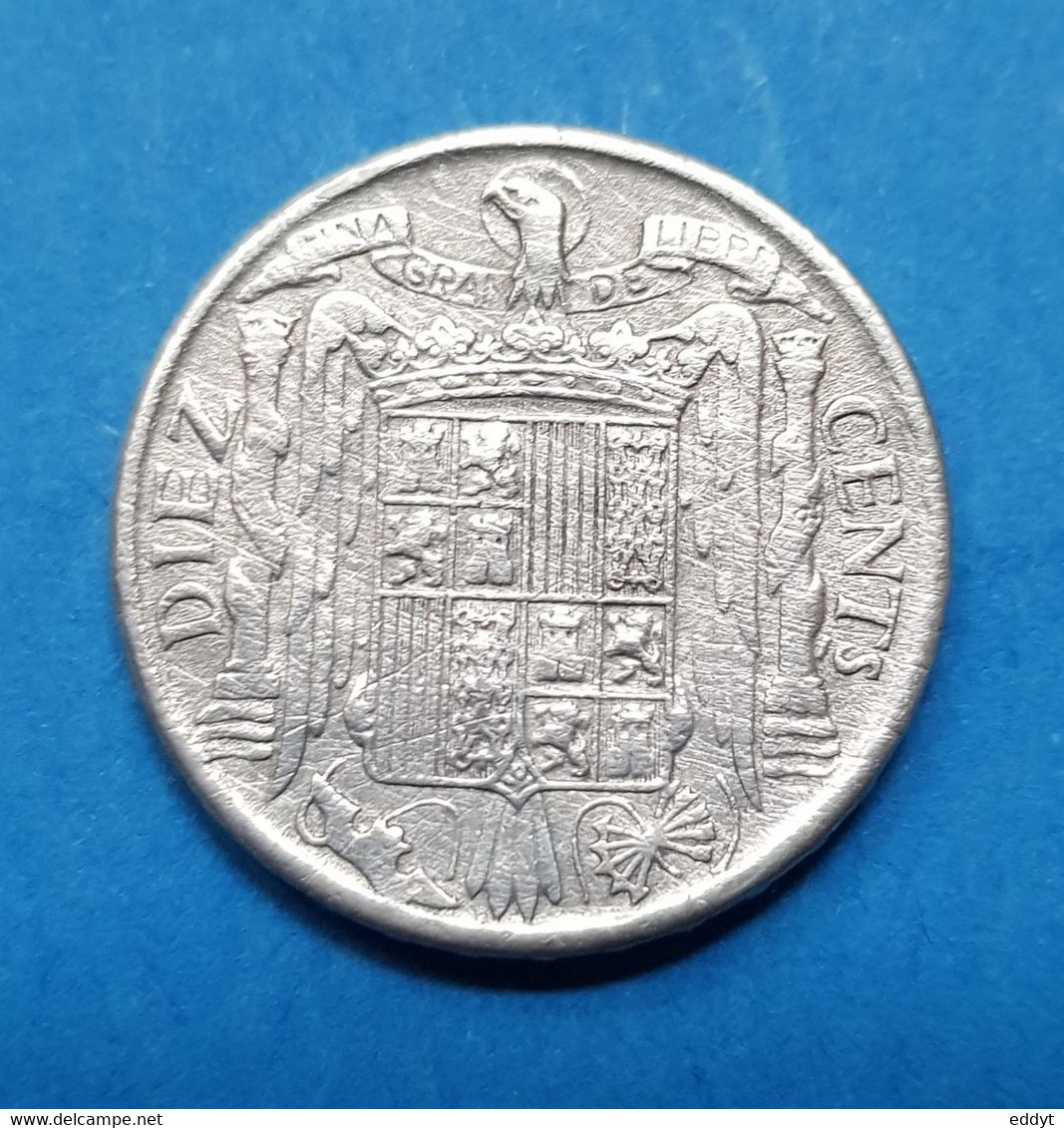 Monnaie Pièce  Diez Cents - Zinc - 1941 - ESPAGNE - TTB - 10 Centimos
