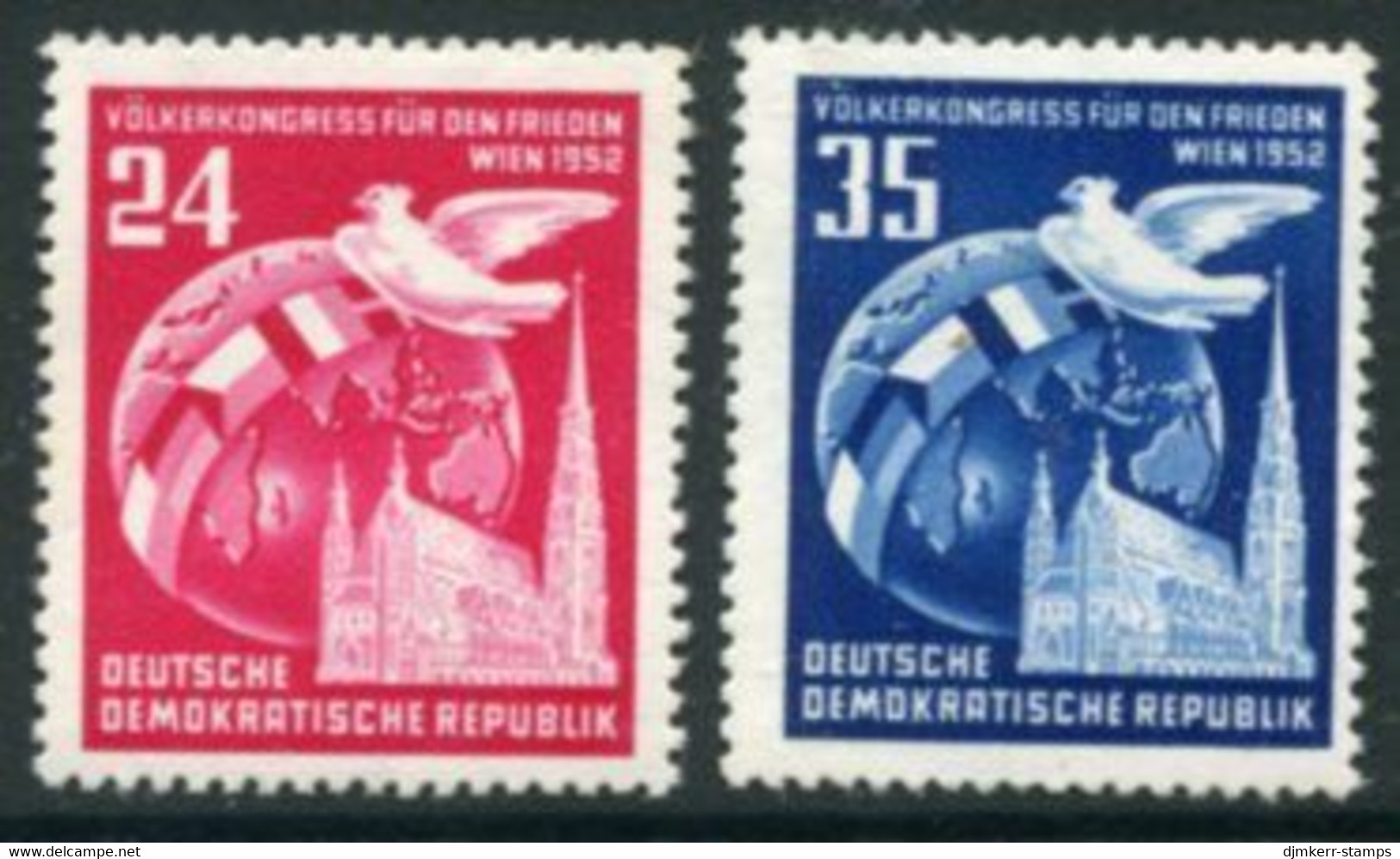 DDR / E. GERMANY 1952 People's Peace Congress MNH / **..  Michel  320-21 - Nuevos