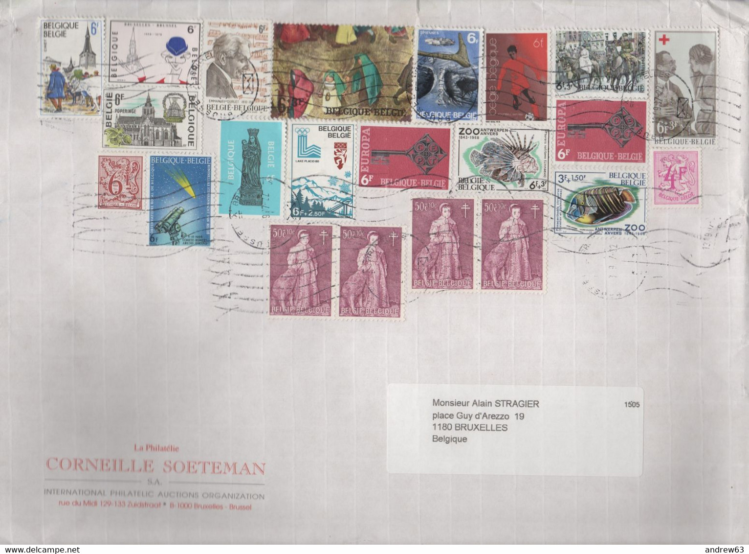 BELGIO - BELGIE - BELGIQUE - 2007 - 22 Stamps - Big Envelope - Viaggiata Da Brussels Per Brussels - Briefe U. Dokumente