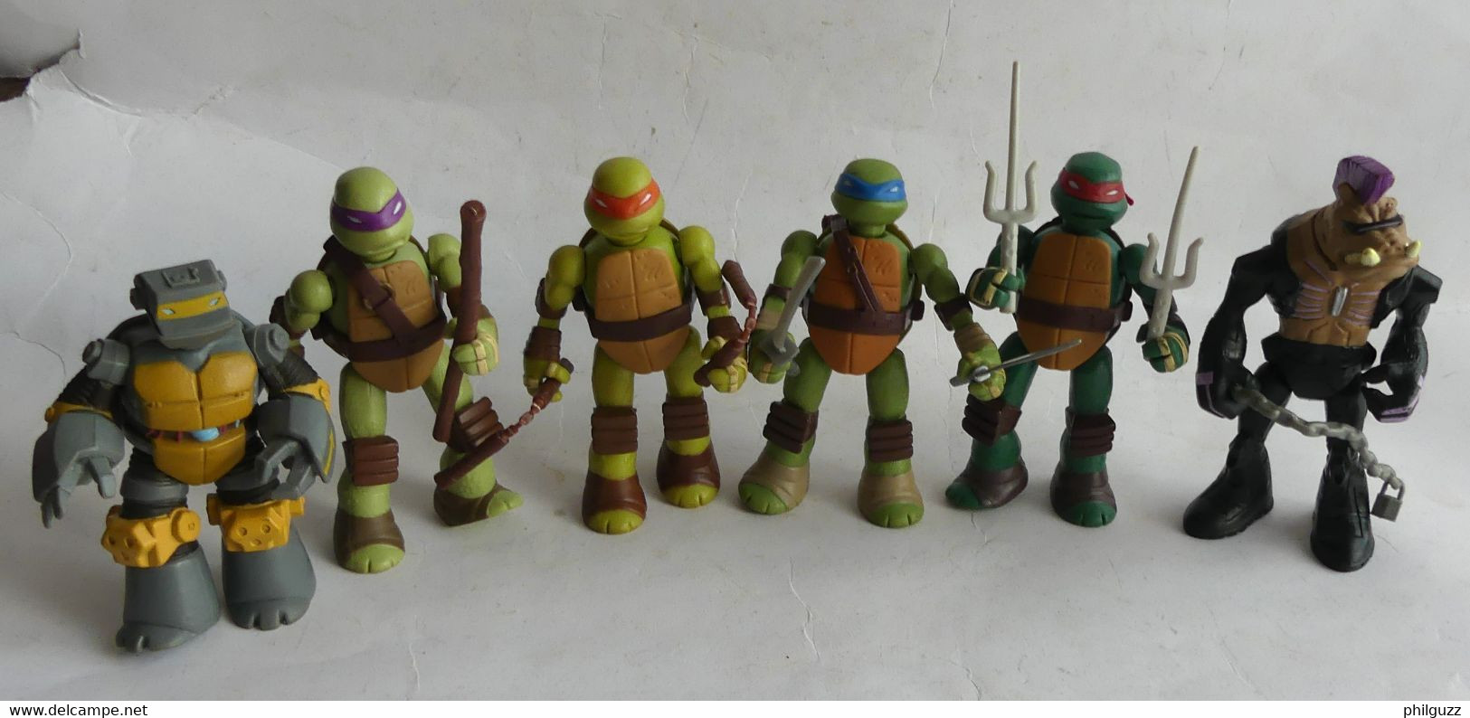 FIGURINE TORTUES NINJA - TEENAGE NINJA TURTLES MUTANT -  LOT 6 FIGURINES VIACOM DONT BEBOP & METALHEAD - Tortues Ninja