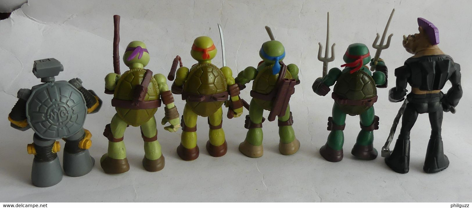 FIGURINE TORTUES NINJA - TEENAGE NINJA TURTLES MUTANT -  LOT 6 FIGURINES VIACOM DONT BEBOP & METALHEAD - Le Tartarughe Ninja