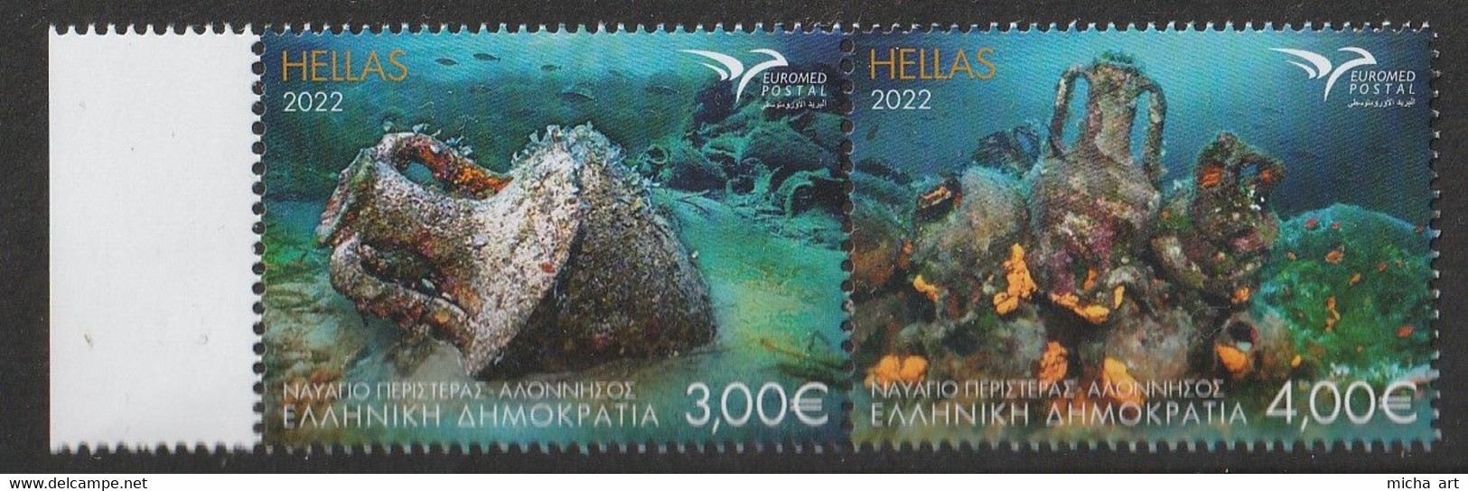 Greece 2022 EUROMED - "Maritime Archaeology Of The Mediterranean" Set MNH - Unused Stamps