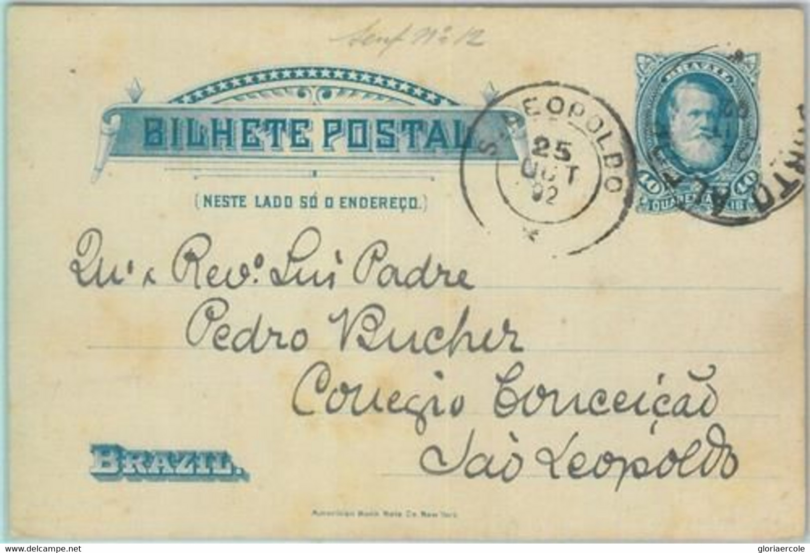 89571  - BRAZIL - Postal History -  POSTAL STATIONERY CARD # BP 14  1892 - Sonstige & Ohne Zuordnung