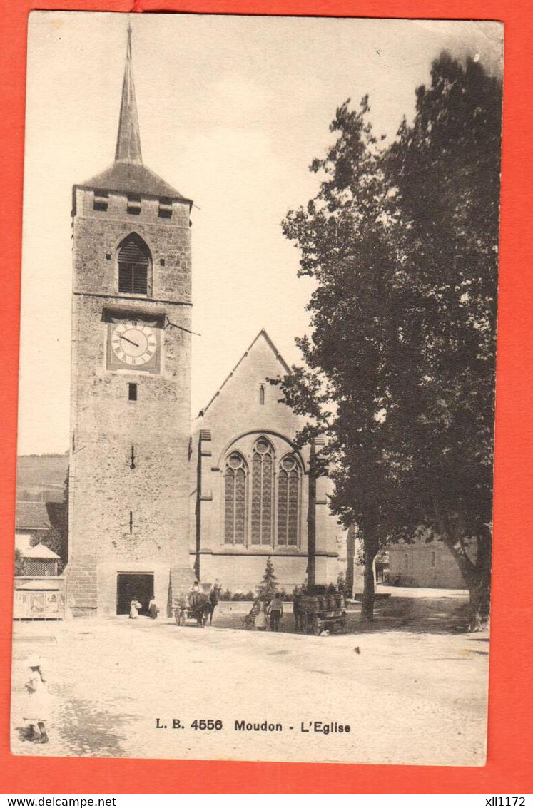 ZSD-05  Moudon L'Eglise. Attelage Circulé 1916. Burgy 4556 - Moudon