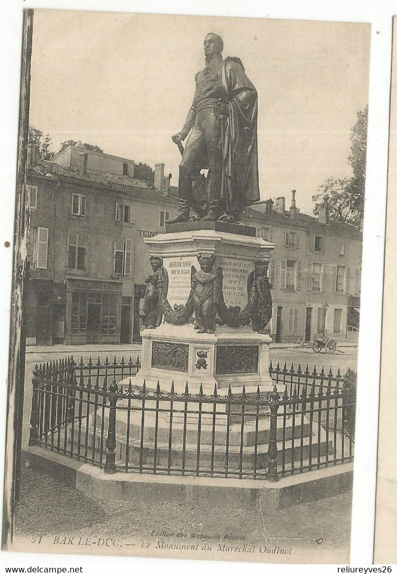 CPA, D.55, N°51, Bar Le Duc , Le Monument Du Marchal Oudinot ,Ed. Mag. Réunie, 1915 - Bar Le Duc