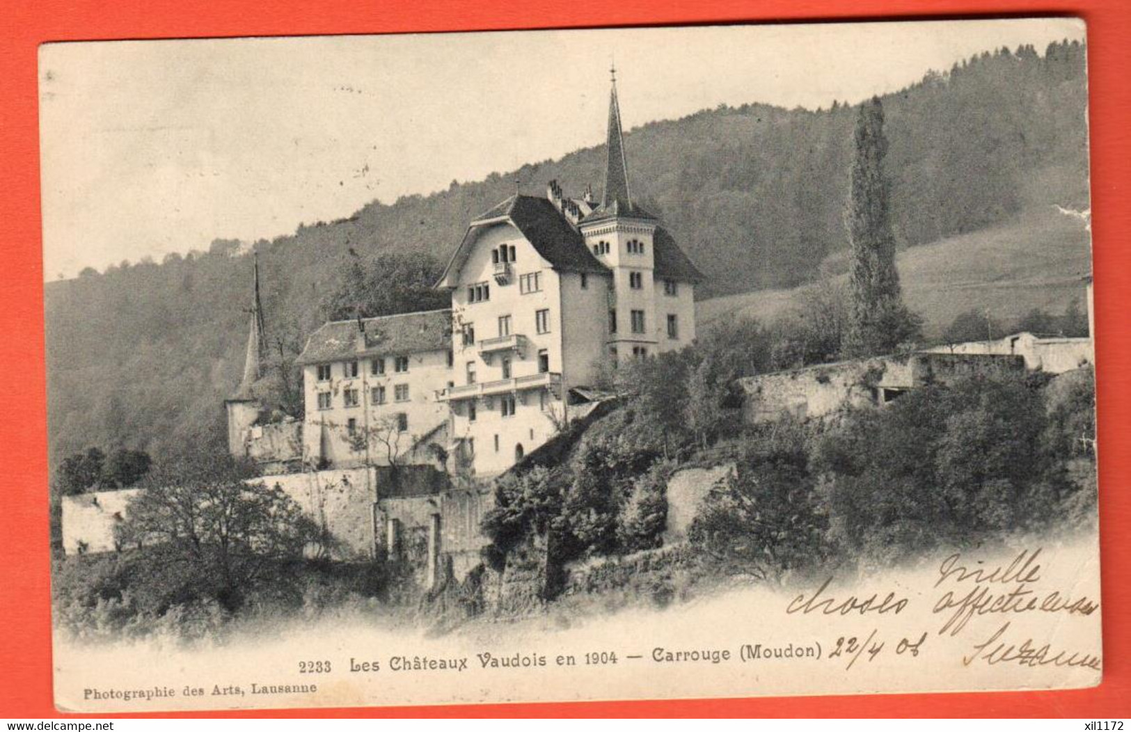 ZSD-10  Les Châteaux Vaudois  Carrouge Près De Moudon  Circulé Vers Bradford En 1906 - Carrouge 