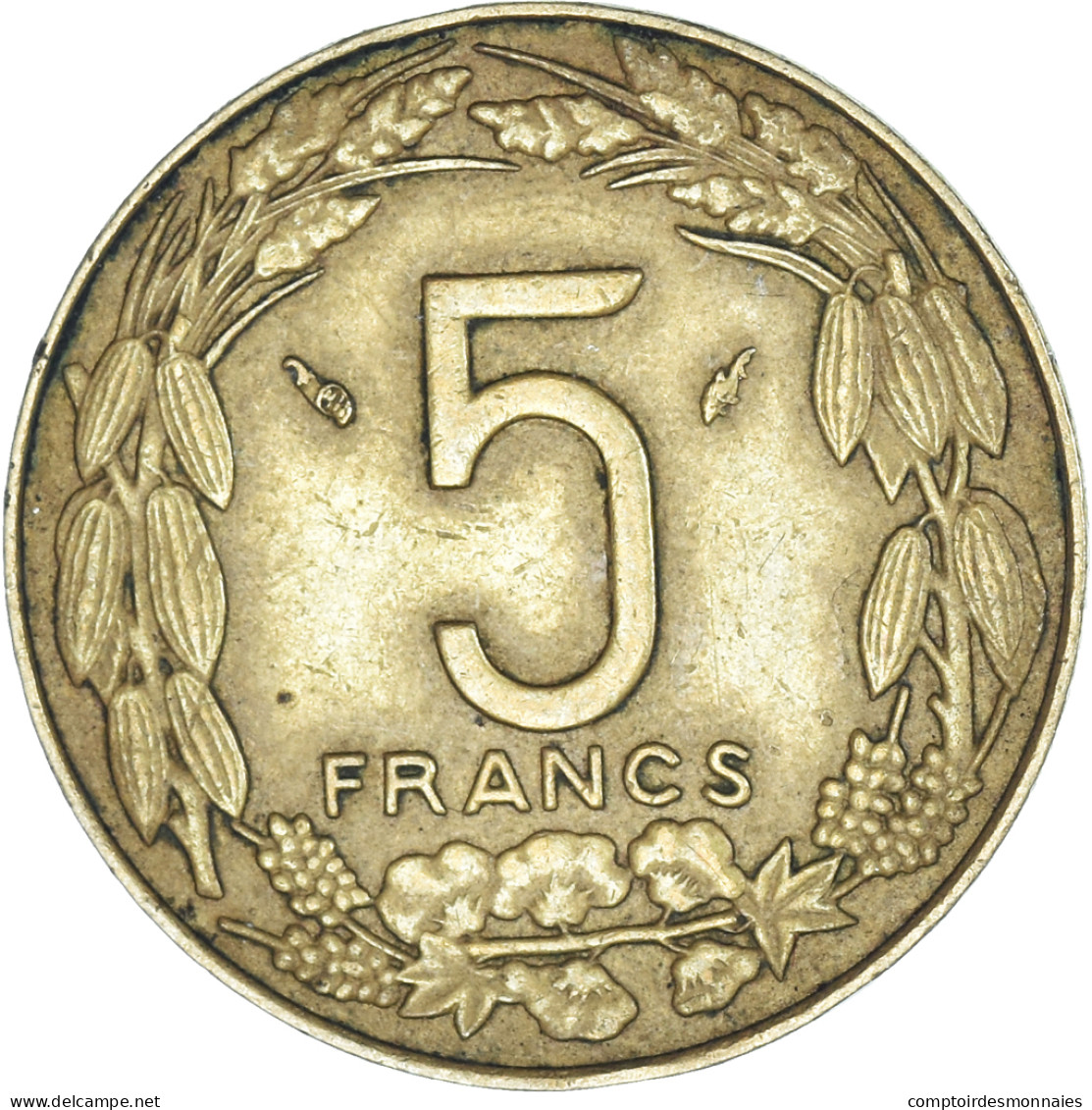 Monnaie, États De L'Afrique Centrale, 5 Francs, 1976 - República Centroafricana