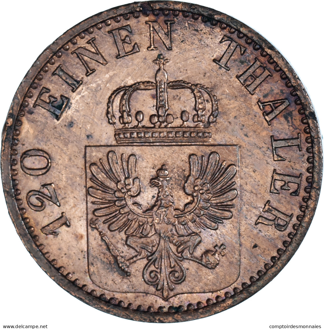 Monnaie, Etats Allemands, PRUSSIA, Wilhelm I, 3 Pfennig, 1872, Berlin, TTB+ - Taler & Doppeltaler