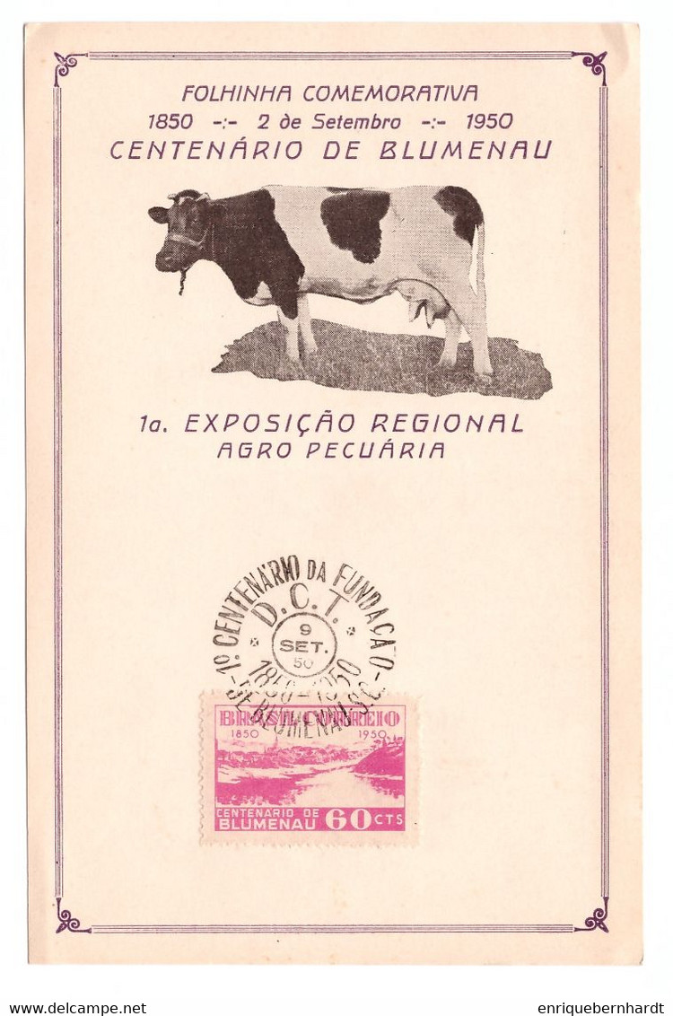 BRASIL. Centenario De Blumenau (1950). Primera Exposición Regional Agropecuaria. - Libretti