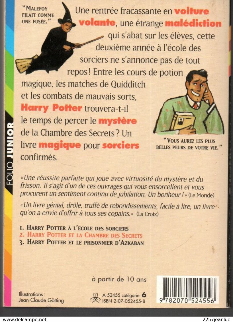 J.k Rowling . Harry Potter Et La Chambre Des Secrets   - Folio Junior De 2001 - Harry Potter