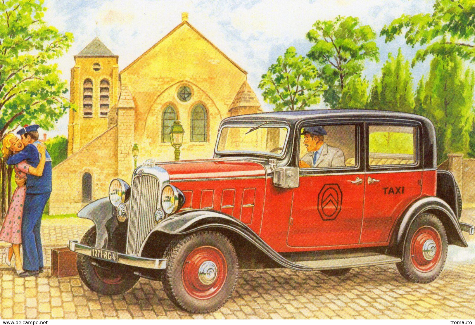 Citroen Taxi  -  Art Card CPM - Taxis & Huurvoertuigen