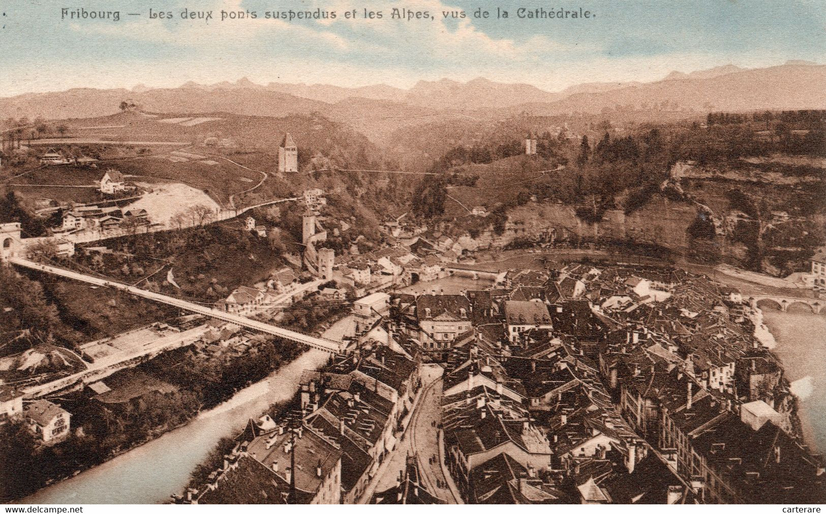 SUISSE,HELVETIA,SWISS,SWITZERLAND,SVIZZERA,SCHWEIZ,FRIBOURG,PONT,RARE,1913 - Fribourg