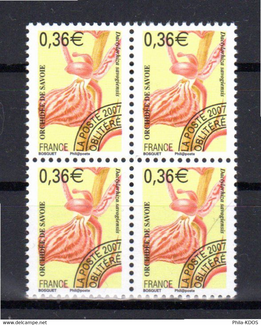 (Faciale = 1.44 €) " ORCHIDEE DE SAVOIE : Dactylorhiza Savogiensis " Sur Bloc De 4 Timbres Neufs ** MNH. N° YT Préo 251 - Orchidées