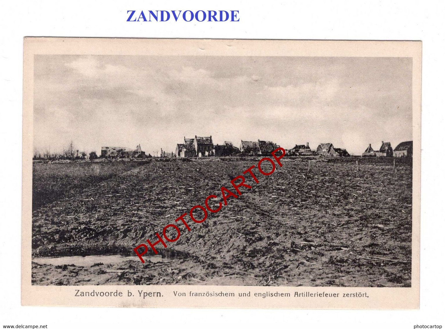 ZANDVOORDE-CARTE  Imprimee Allemande-Guerre 14-18-1 WK-BELGIQUE-BELGIEN-MILITARIA- - Zonnebeke