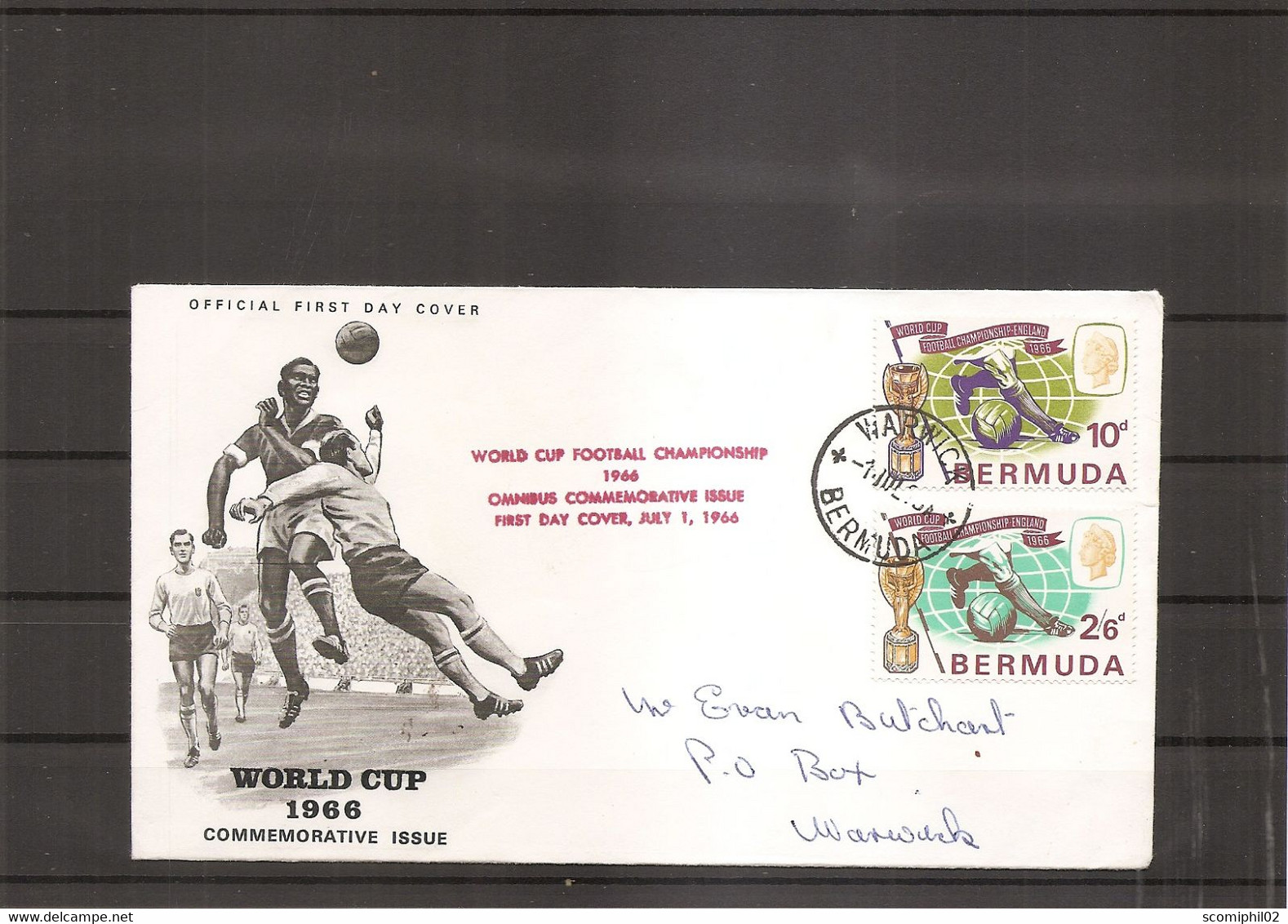 Coupe Du Monde En Angleterre -1966 ( Lettre Des Bermudes De 1966 De Warwick Vers L'intérieur à Voir) - 1966 – Inglaterra