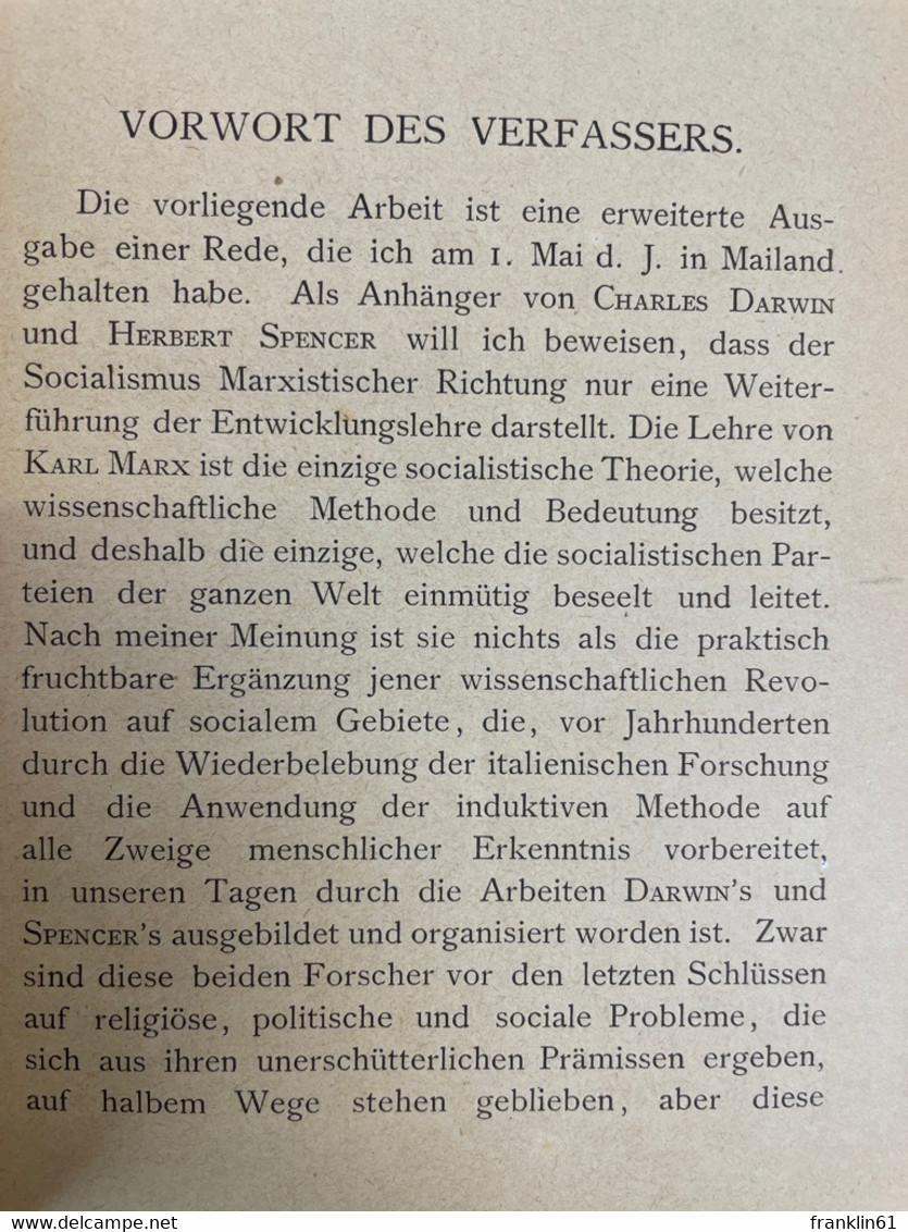 Socialismus Und Moderne Wissenschaft. - Politique Contemporaine