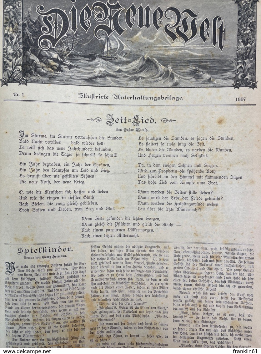 Die Neue Welt. Illustrierte Unterhaltungsbeilage. Nr. 1. 1897 Bis Nr.53. 1899. - Autres & Non Classés