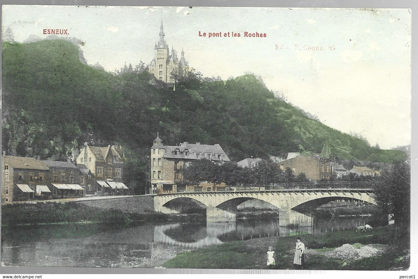 JM26.10 / CPA /  ESNEUX / LE PONT ET LES ROCHES EN....1907 ( Colorisée ) - Esneux