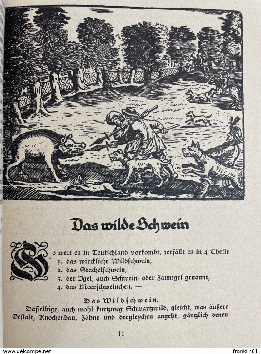 Nathurgeschichte Oder Kurtzgefaßte Lebensabrisse Der Hauptsächlichsten Wilden Thiere Im Hertzogthum Bremen. - Dieren