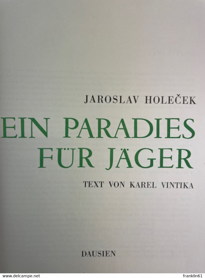 Ein Paradies Für Jäger. - Otros & Sin Clasificación