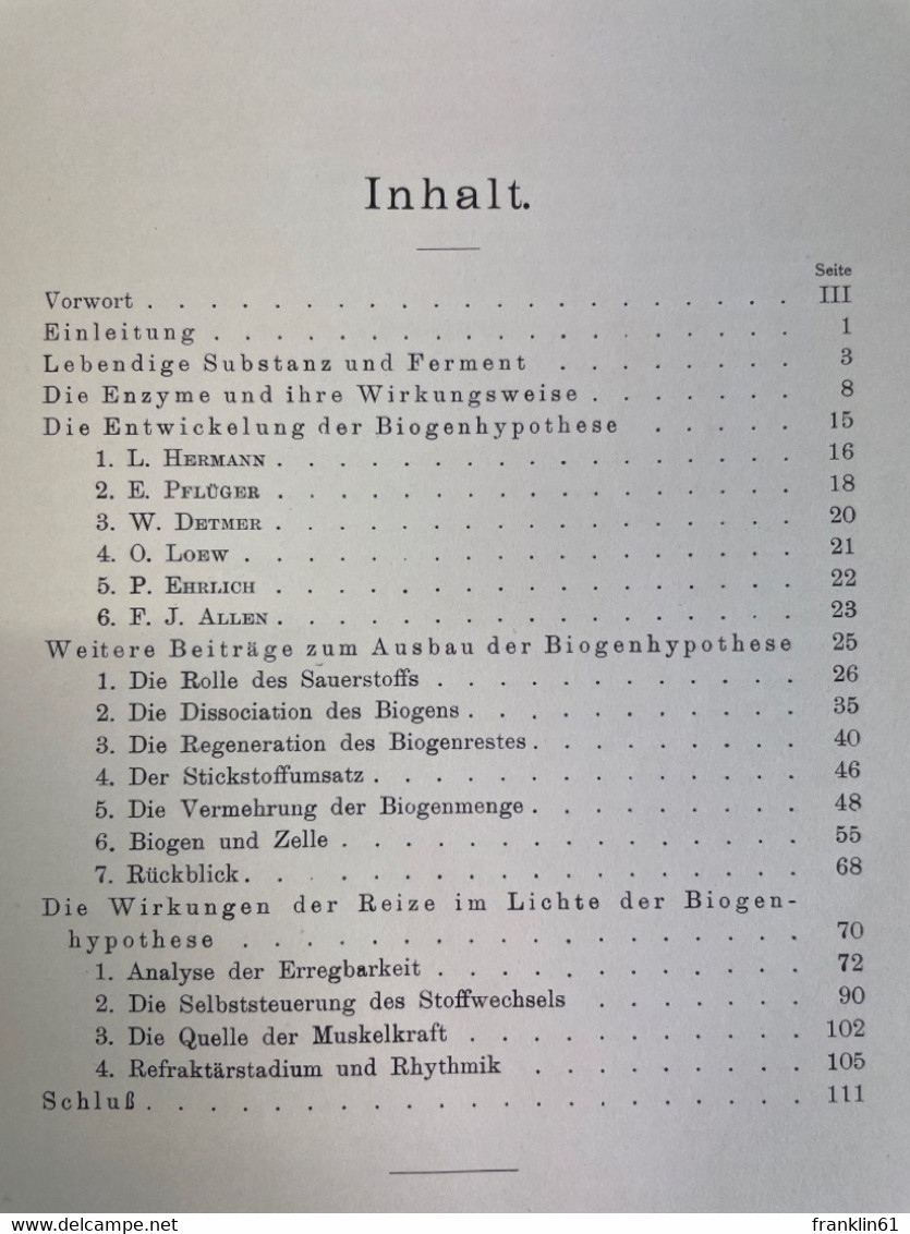 Die Biogenhypothese. - Gezondheid & Medicijnen