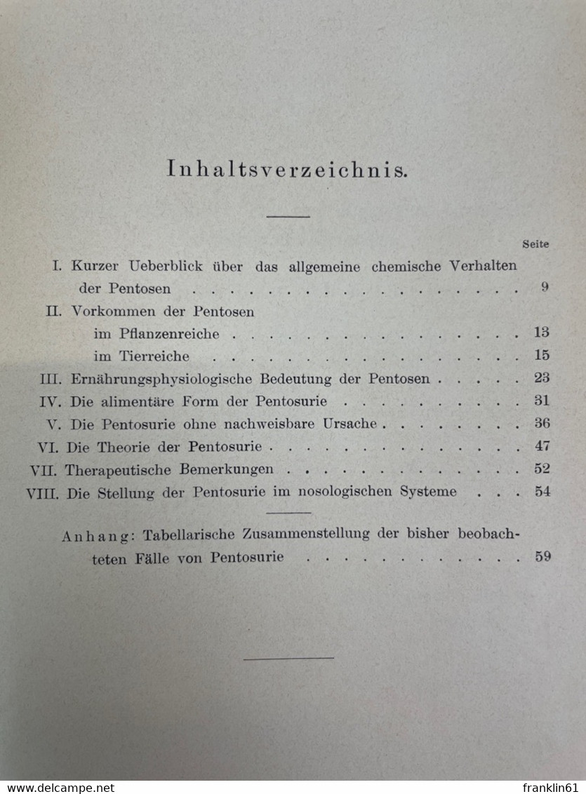 Die Pentosurie. - Santé & Médecine